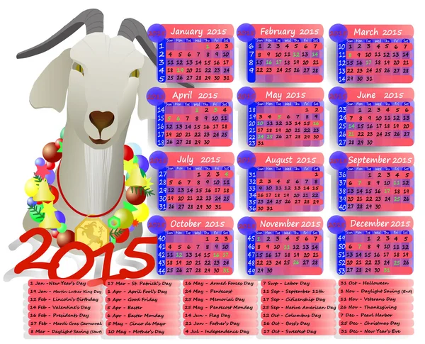 Календарный год козы — стоковый вектор