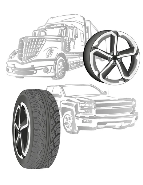 Автомобильное колесо — стоковый вектор