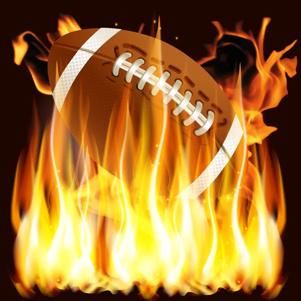 Ball for American football in the fire — Stock Vector