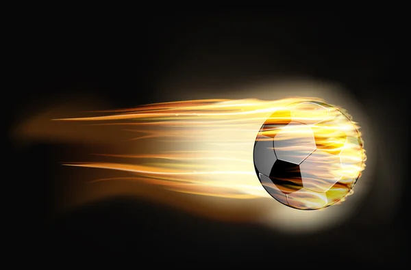 Soccer ball on fire — Stock Vector