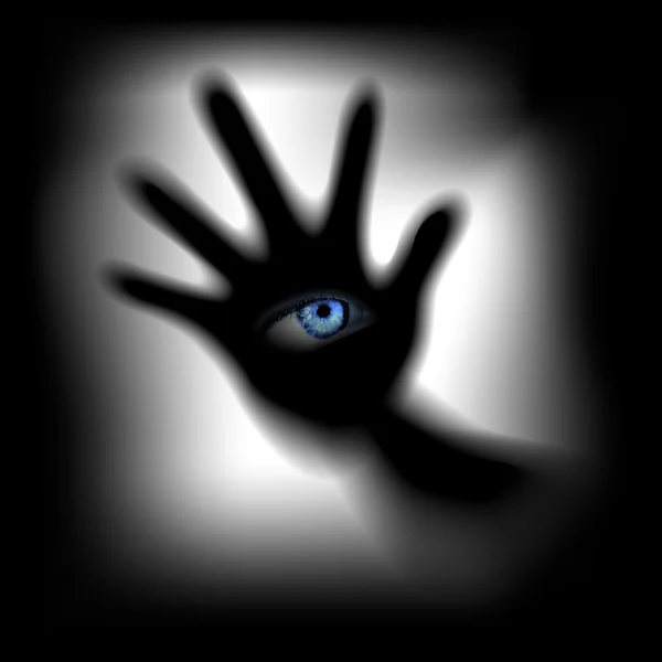 Hand with an eye for glass — Stock Vector