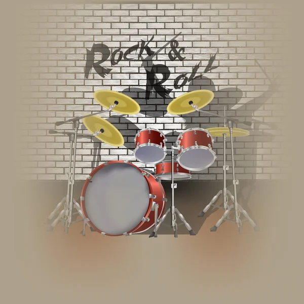 Schlagzeug Schlagzeuger und Schatten — Stockvektor