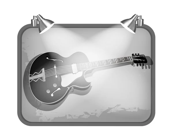 Frame with lighting and guitar — Stock Vector