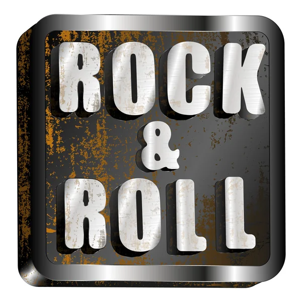 Iscrizione rock and roll metal — Vettoriale Stock