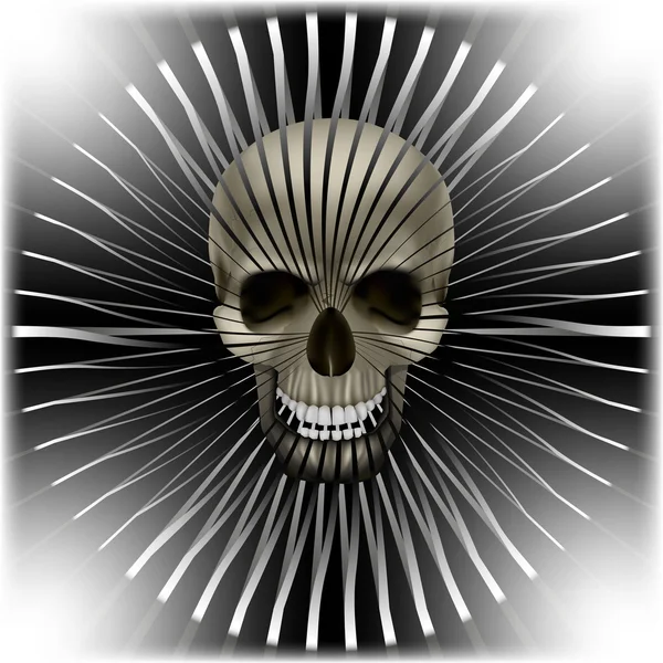 頭蓋骨と円形ボリューム テクスチャ背景 — ストックベクタ