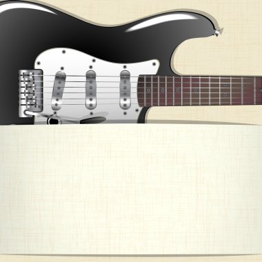 gitar ve yatay bir afiş ile müzik arka plan