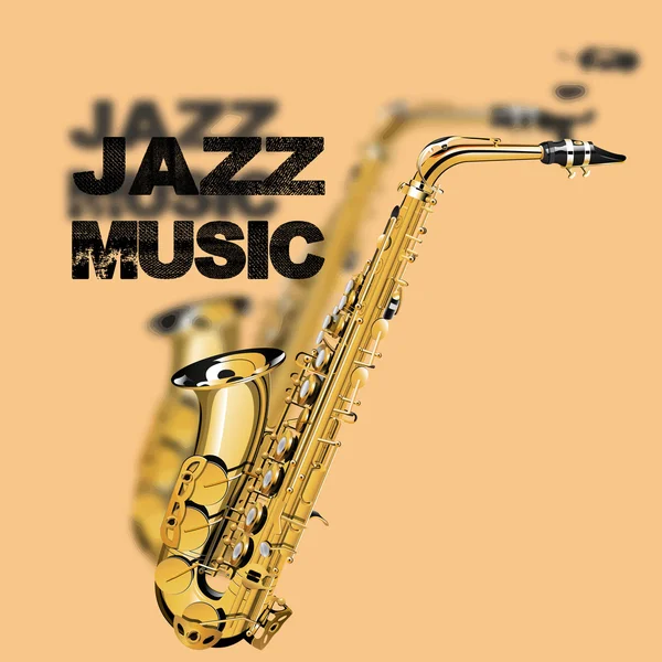 Música jazz sobre un fondo beige — Vector de stock