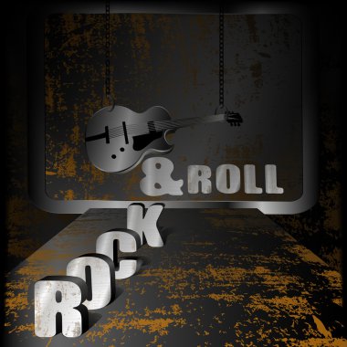 Iron background music and guitar on chains