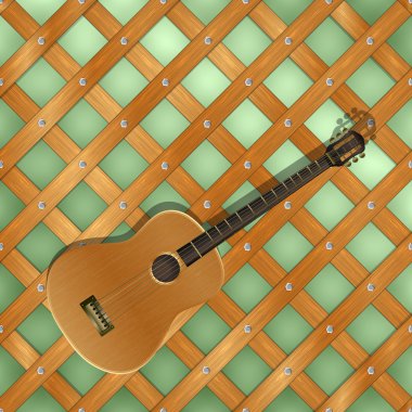 arka plan deseni ile çapraz plakalar ve gitar