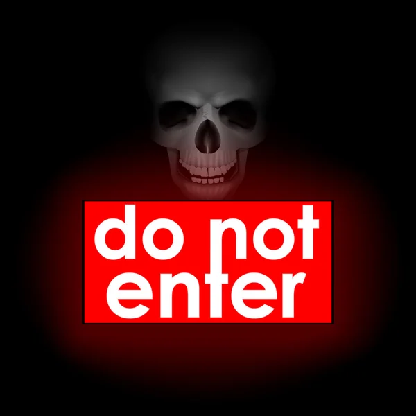 Do not enter against the backdrop of the skull — Stock Vector