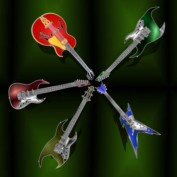 Disque de fond musical avec guitares — Image vectorielle