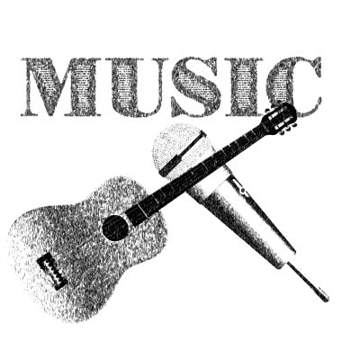 mikrofon ve gitar müzik arka plan