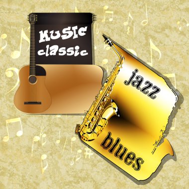 music background classic guitar saxophone one