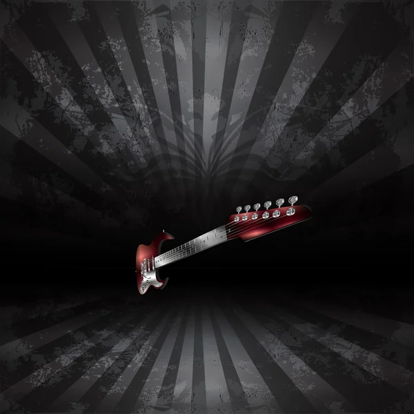Electric Guitar in perspective on a dark background — Stockový vektor