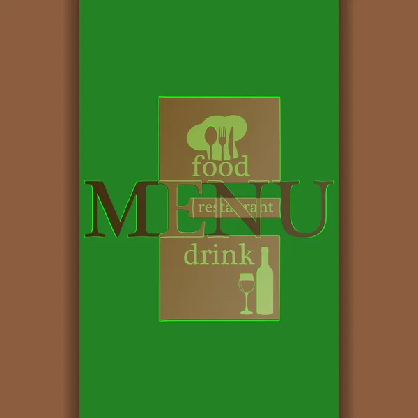 Menu restaurant lettres modifiées vert — Image vectorielle