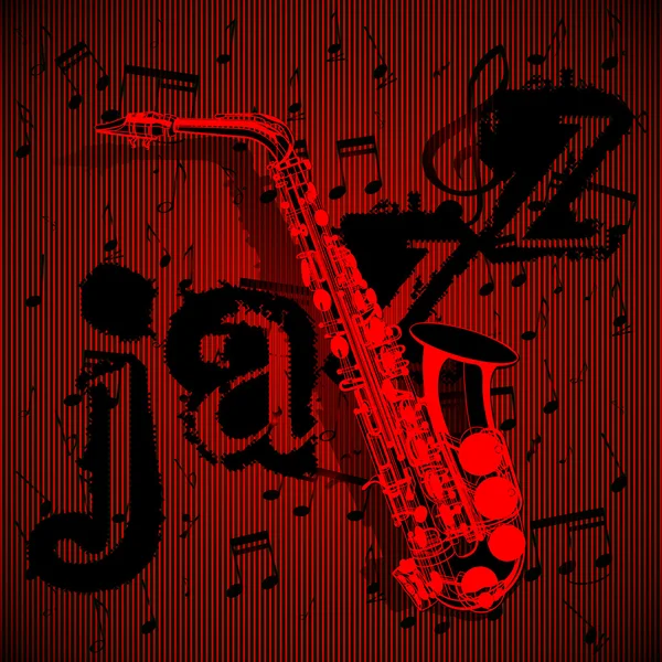 Saxophone on musical background — Stock Vector