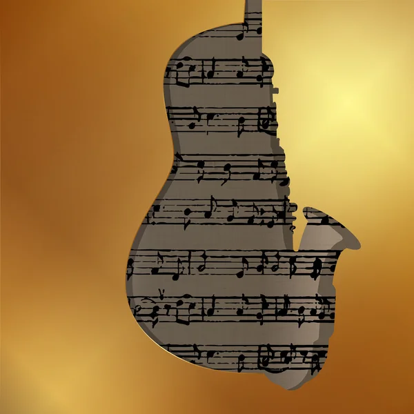 Fundo musical em sax estilo ouro e guitarra — Vetor de Stock