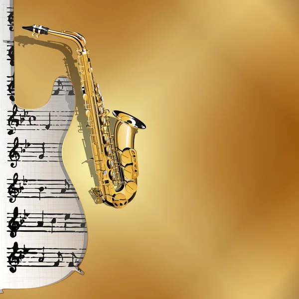 Muzikale achtergrond in goud stijl — Stockvector