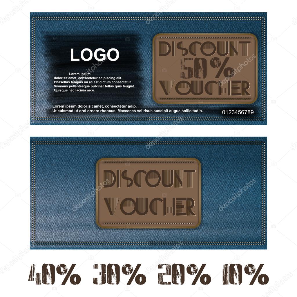 discount  voucher for jeans background