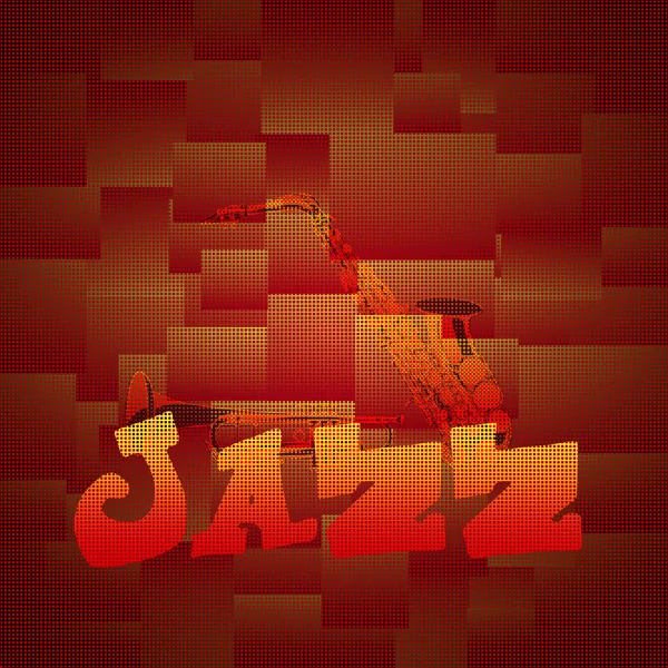 Música jazz con saxofón y trompeta — Archivo Imágenes Vectoriales