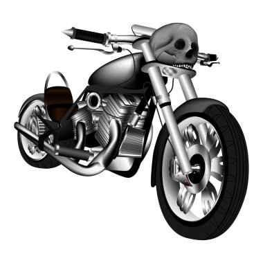 bir kafatası ile Chopper motosiklet