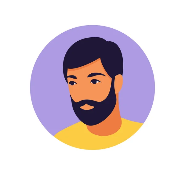 Man avatar, portret van een jonge man in retro stijl. Portret van een man. Minimalistisch. Vlak. Vectorillustratie — Stockvector