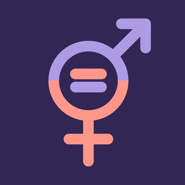 Mannen en vrouwen symbool. Gendergelijkheid symbool. Vrouwen en mannen moeten altijd gelijke kansen hebben. Vector illustratie. Vlak. — Stockvector