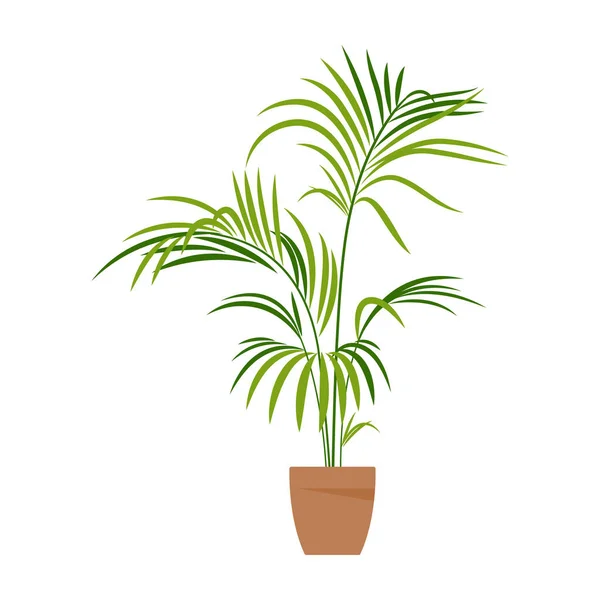 Woonplant. Potplant geïsoleerd op wit. Vlak. Vectorillustratie. — Stockvector