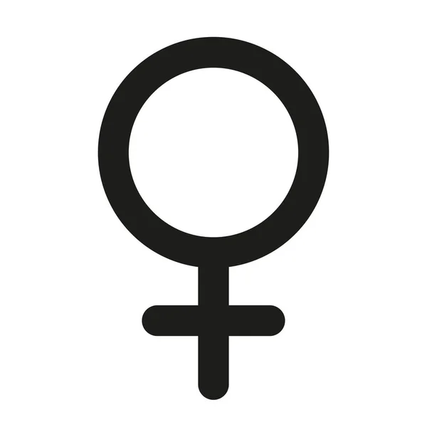 Vrouwelijk symbool icoon. Geslacht symbool eenvoudig silhouet. Zwart pictogram geïsoleerd op witte achtergrond. Vectorillustratie — Stockvector