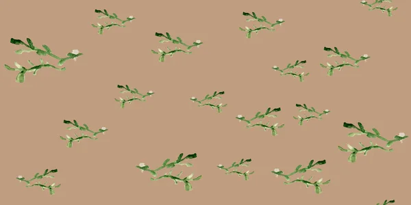 漂亮的波尔卡花纹很简单 线条复古设计 绿豆花图案简单 日式花纹 花橙现代背景 别致的软墙纸 — 图库照片