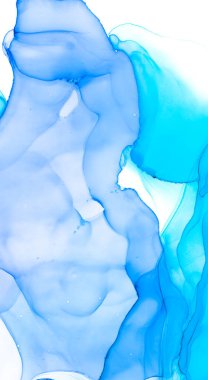 Bulutlar Macro. Yağlı Akan Grunge Duvarı. Deniz havası dokusu. Mavi Mermer Bulutlar Macro. Hassas Sıçrama Arkaplanı. Parlak Şablon. Okyanus Turkuaz Bulutları Macro. 