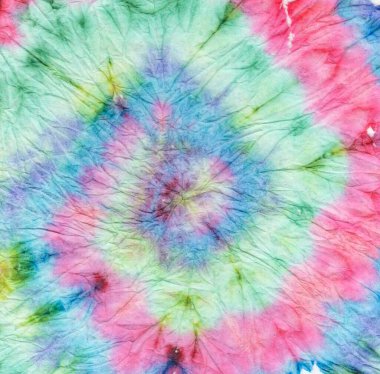 Gökkuşağı kravat boyası girdabı. Tiedye Renkli Tekstil dokusu. Eğlenceli giyimli kravat boyası girdabı. Gökkuşağı 1960 'ların boyası. Bohem kravat boyası girdabı. 1970 'lerin Die Color Sanat Eserleri. 1960 Ikat Elbisesi
