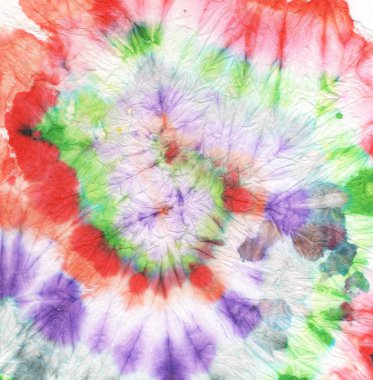 Pembe kravat boyası. Die Round Art. Renkli Batik Soyut Tasarımı. 1960 'ların kravat boyası. Bohem Eski Kumaş. Mavi Yakın Çekim Fırça İzi. Barış Tye 1960 'lar. Batik Rengi.