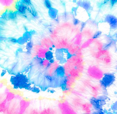 Sarı Psikedelik Kaleydoskop. Renkli kravat deseni. Serin giyimli, yıkanmış arka plan. 1960 Psikedelik Kaleydoskop. Bohem Ikat Boya. Kız Klasik Tonal Sanatı.