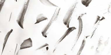 Fırça darbesi şablonu. Kağıt Çizgi Boyası. Japon Yaratıcı Fırça darbesi sanatı. Arkaplan Fırça Darbesi Şablonu. Artistik gri boya fırçası. Beyaz.