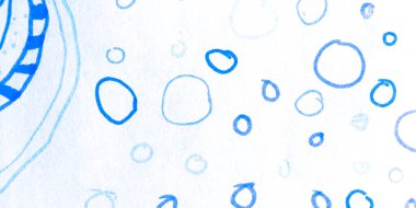 El yazısı çemberler. Deniz Piyadesi Şirin Akrilik Arkaplanı. Modern Sorunlu Kaotik. Hipster Doodle Banner. Arka planda el yazması çemberler. Ocean Handdrawn. Gökyüzü.