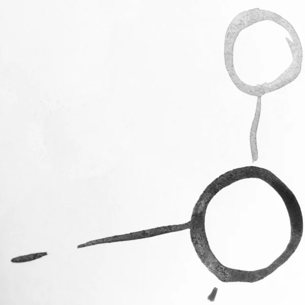 手書きの円 リングメタリックグランジーブラシカード 技術的な子供の技術 休日のスプラッター 背景手書きの円 黄金の小石 グレー — ストック写真