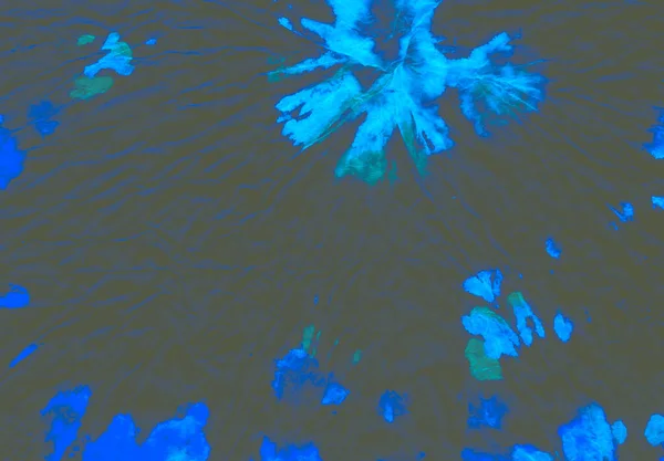 Indigo Bleached Textile Farbstoff Boho Seide Hintergrund Gedruckte Mode Psychedelisch — Stockfoto