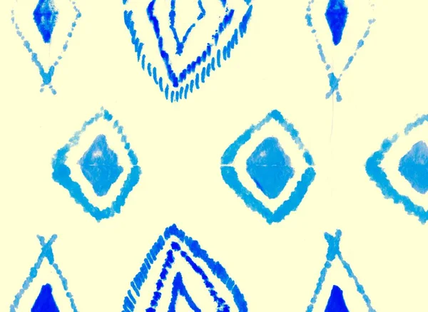 Blue Ikat Pattern Tintura Invernale Grunge Stripe Pattern Scheda Paisley — Foto Stock