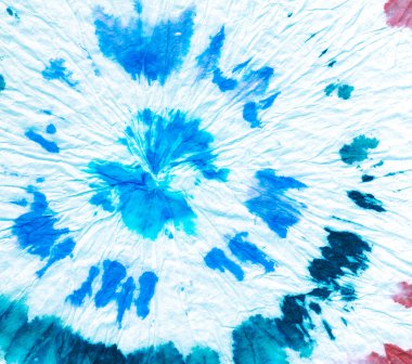  Cyan Kravat Boyası Tekrarla. Tiedye Print Shirt İllüstrasyonu. Parlak canlı Japon kravat boyası. Suluboya Mavi Desen. Kravat boyası tekrarla. Boho Boyalı. Die Light Yazdırılmış.