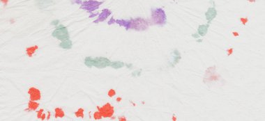  Beyaz kravat boyası arka planı. Boyalı Yazdırma İpeği deseni. Renkli Endonezya kravat boyası arkaplanı. El yapımı gökkuşağı deseni. Kravat boyası arka planını yıka. Renk Bağlayıcısı.