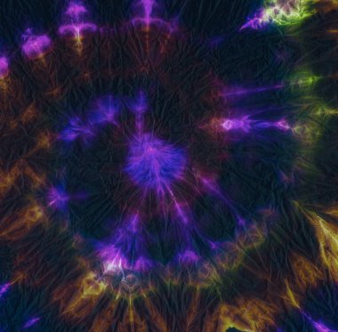 Neon Soyut Psikedelik. Kıyafet tasarımı. Hippi Soyut Psikedelik. 1970 'lerin Tye Dekorasyonu. Bohem Sihirli Denim Deseni. Biçim Boyama 1960 'ların Dokusu.