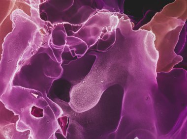 Soyut Mürekkep Sanatı. Sanatsal Yazdırma Etkisi. Karışık Airy tuvali. Violet Modern Soyut Mürekkep Sanatı. Zarif Lüks Döküm Duvar Kağıdı. Tuvali yıka. İpek Mor Soyut Mürekkep Sanatı. Su Siyah