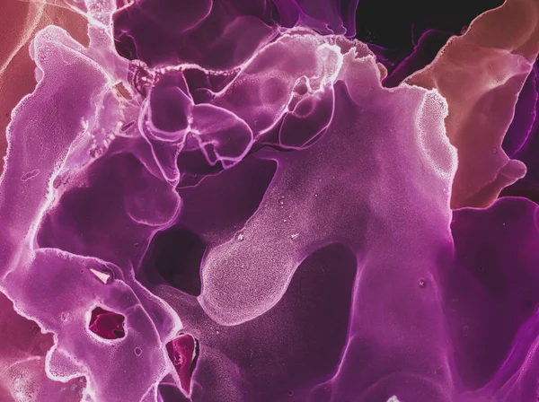 Soyut Mürekkep Sanatı. Sanatsal Yazdırma Etkisi. Karışık Airy tuvali. Violet Modern Soyut Mürekkep Sanatı. Zarif Lüks Döküm Duvar Kağıdı. Tuvali yıka. İpek Mor Soyut Mürekkep Sanatı. Su Siyah