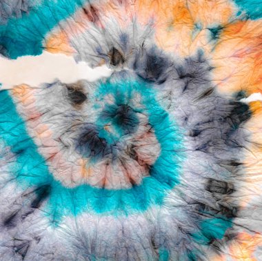 Sarı kravat boyalı spiral arka plan. Boyalı Barış Düzeni. Boho Boyama Dokusunun Etkisi. 60 'ların Bağlı Sarmal Arkaplanı. Suluboya Boho Sanat. Cyan Renkli Çiçek Boyası. 70 'ler Çizgisi.