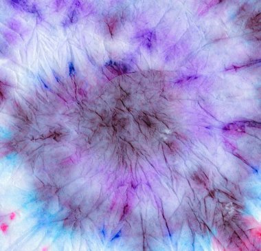 Hippi Spiral Kravat Boyası. Çok renkli Die Fun Giyim Arkaplanı. Violet Spiral kravat boyası. Renk Kapanışı Bohem Arkaplanı. 1970 'lerin boyalı dairesel deseni. Gömlek 1960 'lar.