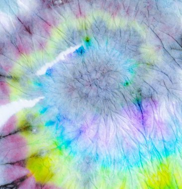 Boho Renkli Spiral Kravat Boyası. Violet Tiedye Boho Shibori Kumaşı. Beyaz Spiral kravat boyası. Yıkanmış Gökkuşağı Boyası. 1970 'lerin boyalı sarmal dokusu. Efekt 60 'lar.