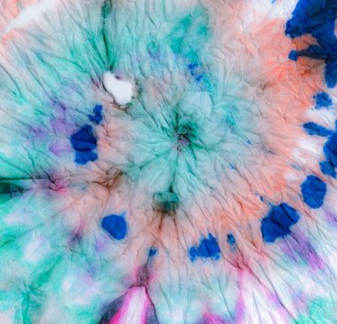 Eğlenceli girdap sarmalı kravat boyası. Donanma Tye Fun Elbise Arkaplanı. Beyaz Spiral kravat boyası. Moda Kıyafet El Yapımı Boya. 1960 'ların boyalı dairesel boyası. 1970 'lerin Etkisi.