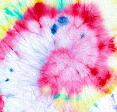 Yaşlı Spiral Spiral kravat boyası. Pembe Boyalı Serin Tonlu Boya. Beyaz Spiral kravat boyası. Girdap Soyut Suluboya Sanatı. 1960 'ların Tiedye Stili Sanatı. Fırça 1960.