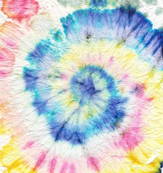 Rainbow Colour Tie Dye Spirála Zabarvený Kruhový Nátěr Rainbow Tie — Stock fotografie